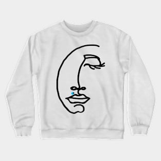 Line drawing sleeping face - a moment of peace Crewneck Sweatshirt